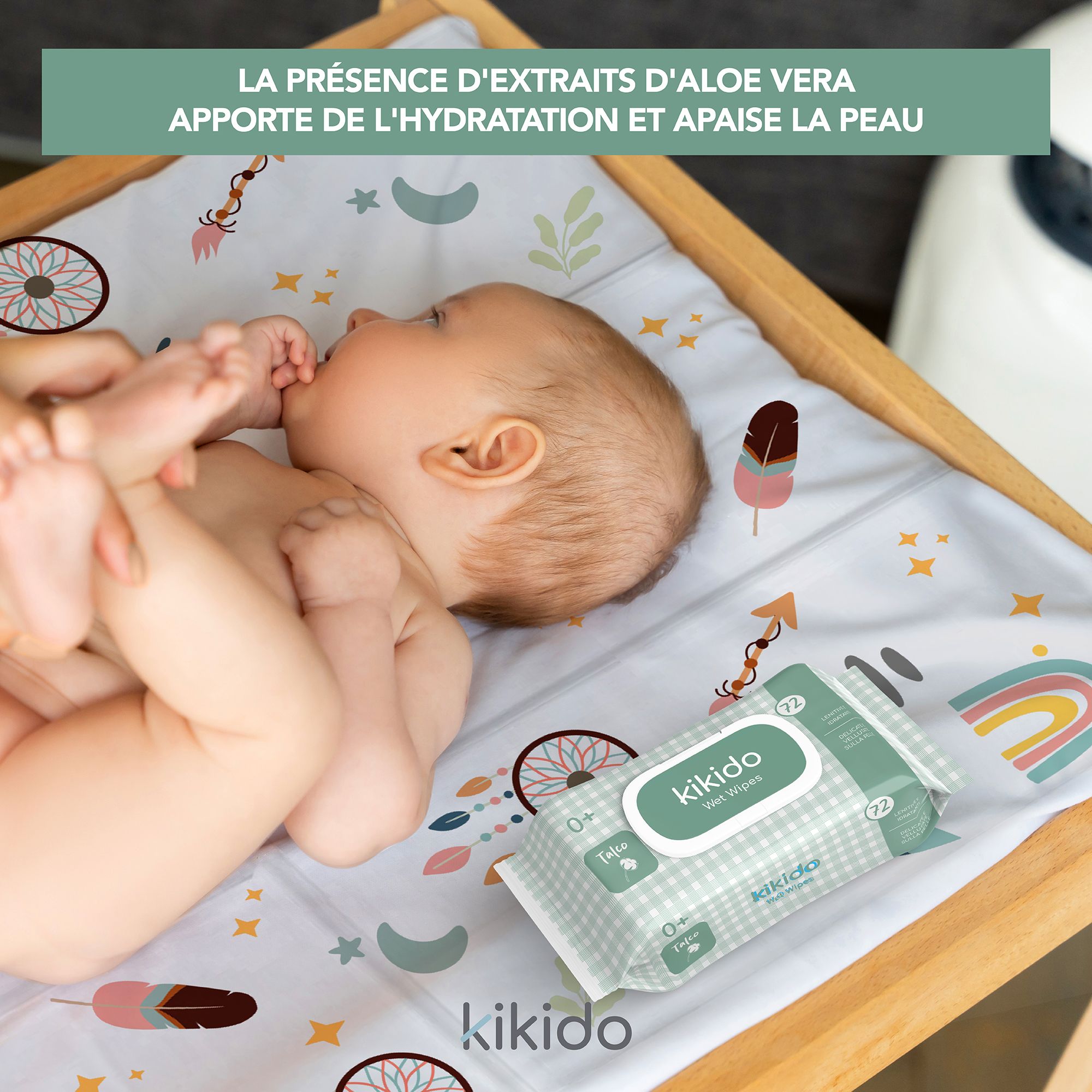 Kikido Lingettes Bébé au Talc