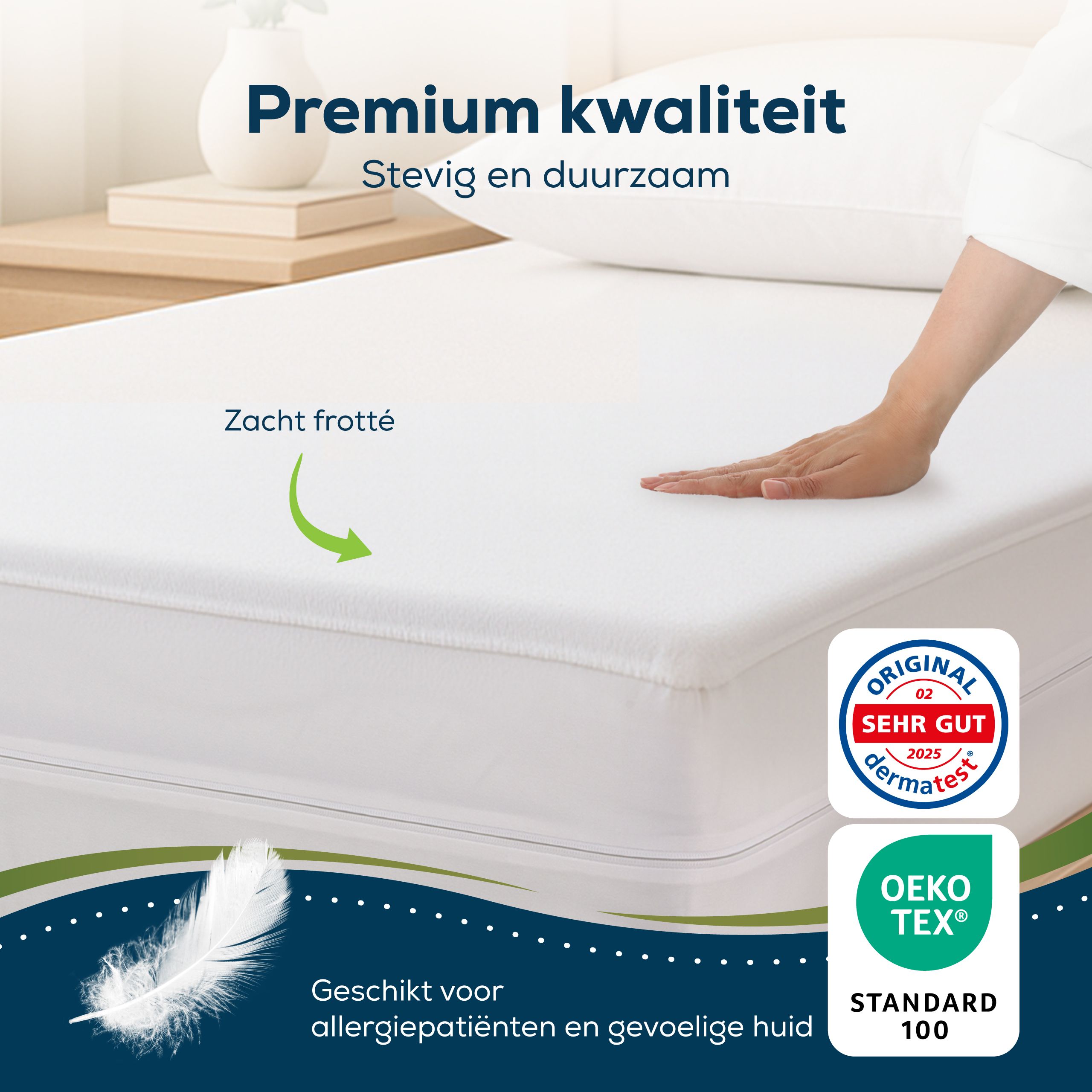 Matrashoes 100x200cm, 100% waterdicht, bescherming tegen vloeistoffen, innovatief membraan.