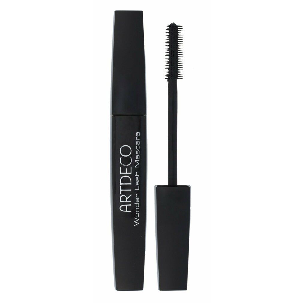 Tube de mascara noir et brosse. "ARTDECO Wonder Lash Mascara" est écrit sur le tube. La brosse est sortie.