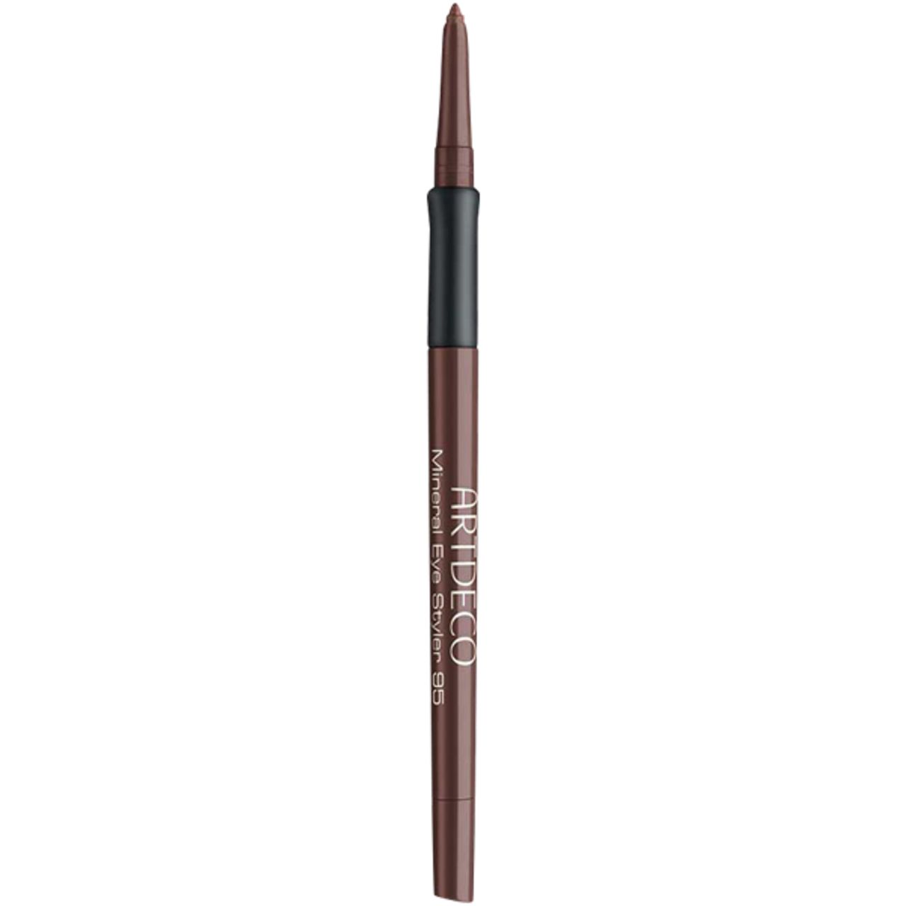 Artdeco Mineral Eye Styler, bruine oogpotlood met zwart middengedeelte. Productnaam en merk duidelijk zichtbaar.