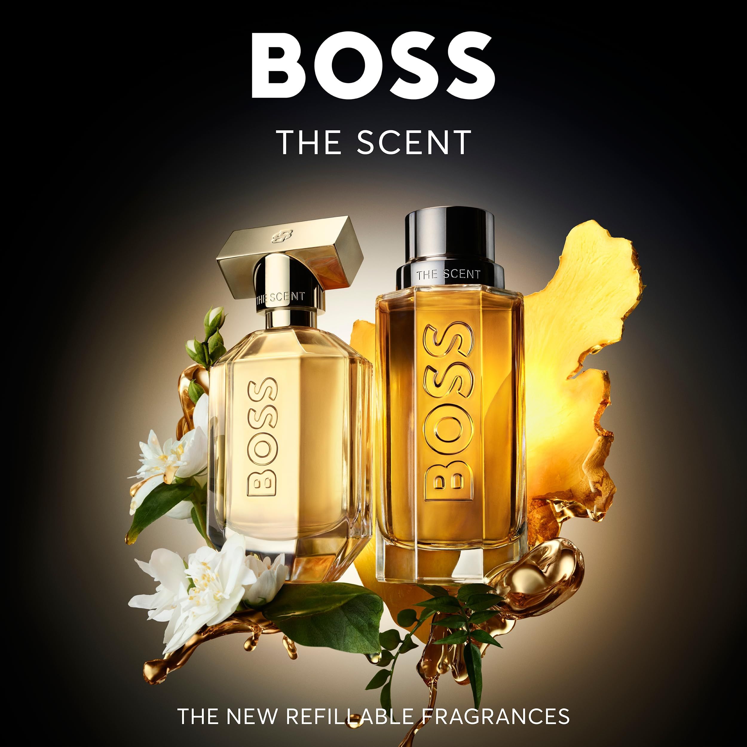 Twee navulbare Hugo Boss geuren, één voor dames, één voor heren.