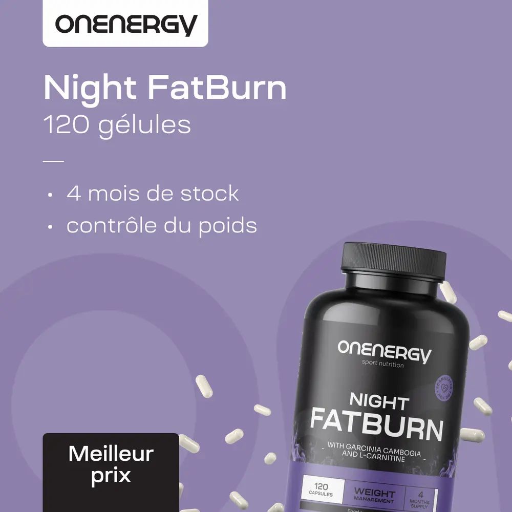 ONENERGY Night FatBurn. 120 gélules. 4 mois de stock. Contrôle du poids. Meilleur prix.