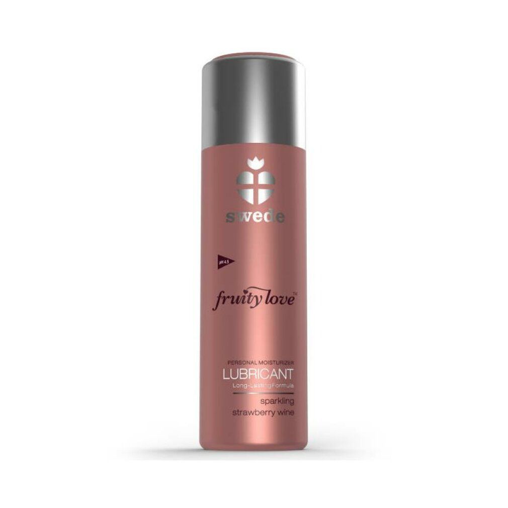 Swede Fruity Love glijmiddel, aardbeienwijn smaak, 50 ml fles.