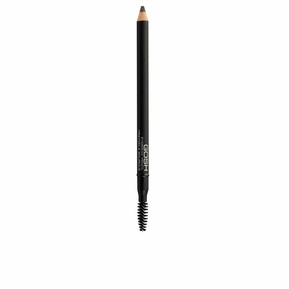 Crayon à sourcils noir avec brosse. Crayon noir avec pointe marron et brosse à l'extrémité. Logo GOSH.