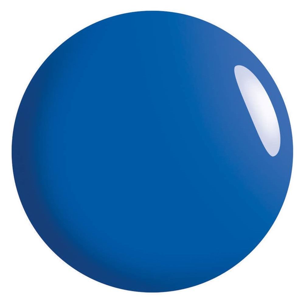 Objet rond bleu brillant avec reflet de lumière.