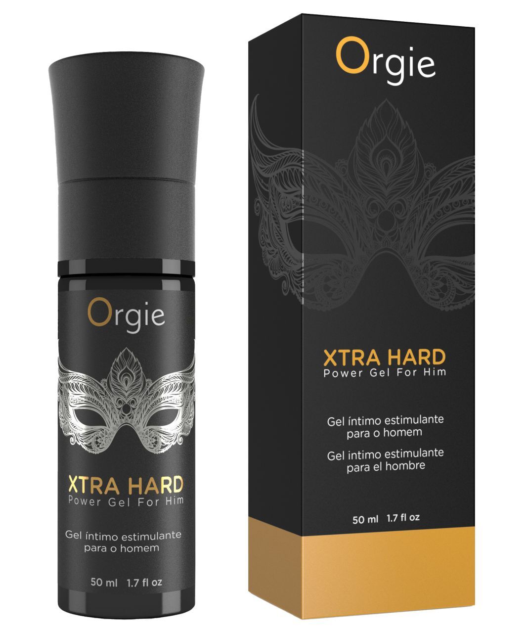 Orgie Xtra Hard Power Gel For Him verpakking, 50ml.
