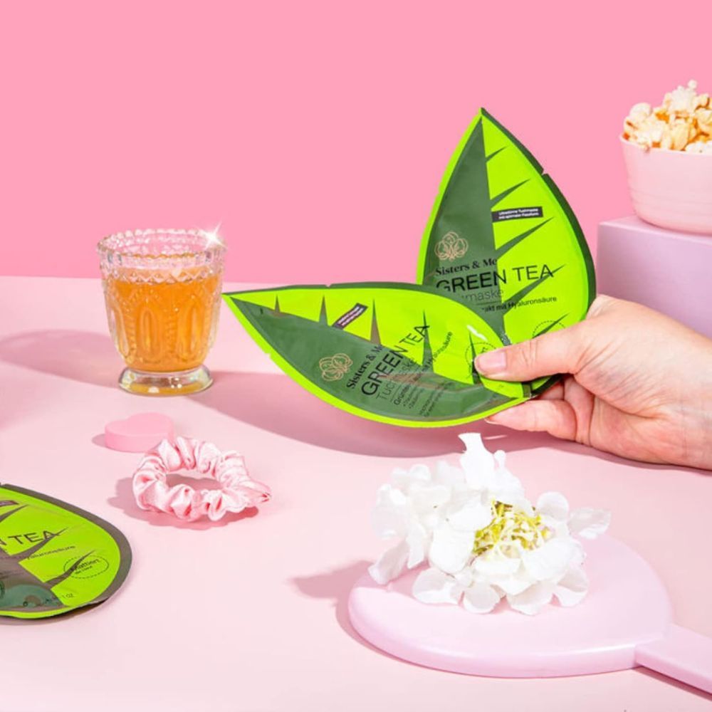 Sisters & Me Groene Thee Tuchmasker met Druivenpitolie & Vitamine E