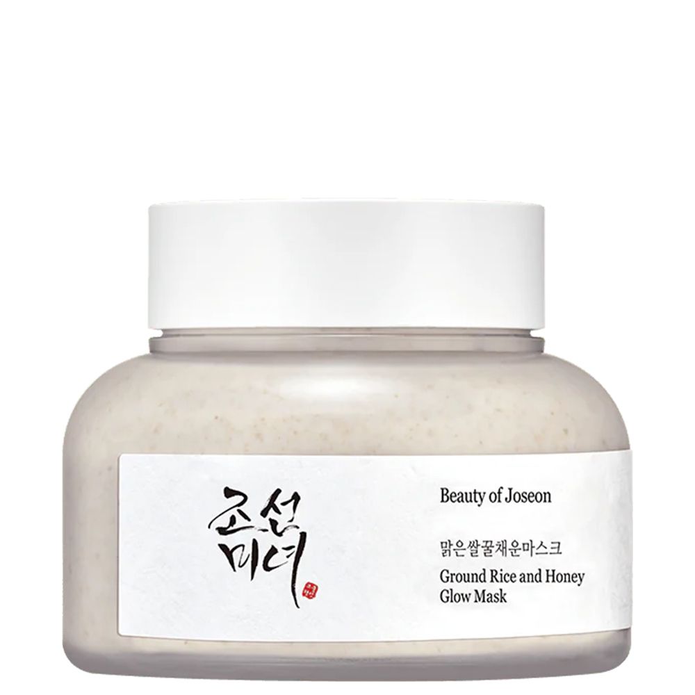 Vooraanzicht van de pot BEAUTY OF JOSEON Ground Rice and Honey Glow Mask.