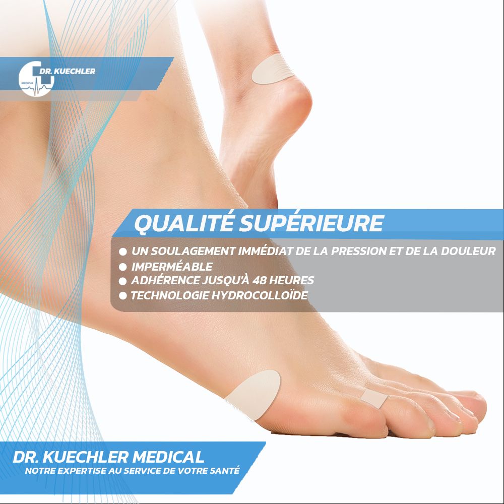Dr. Kuechler Medical - Lot économique de 15 pansements hydrocolloïdes pour ampoules, 3 tailles