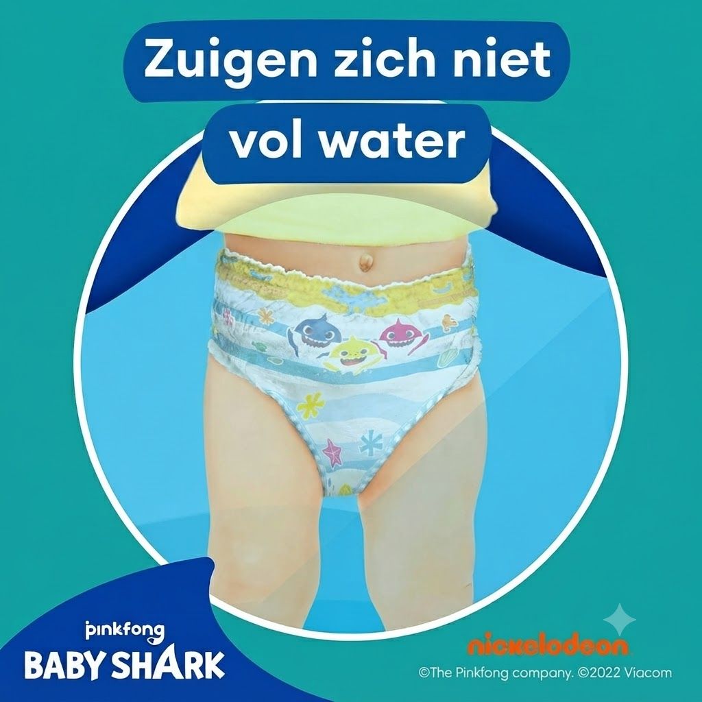 Pampers Splashers: dubbele anti-lekrandjes voor extra bescherming.