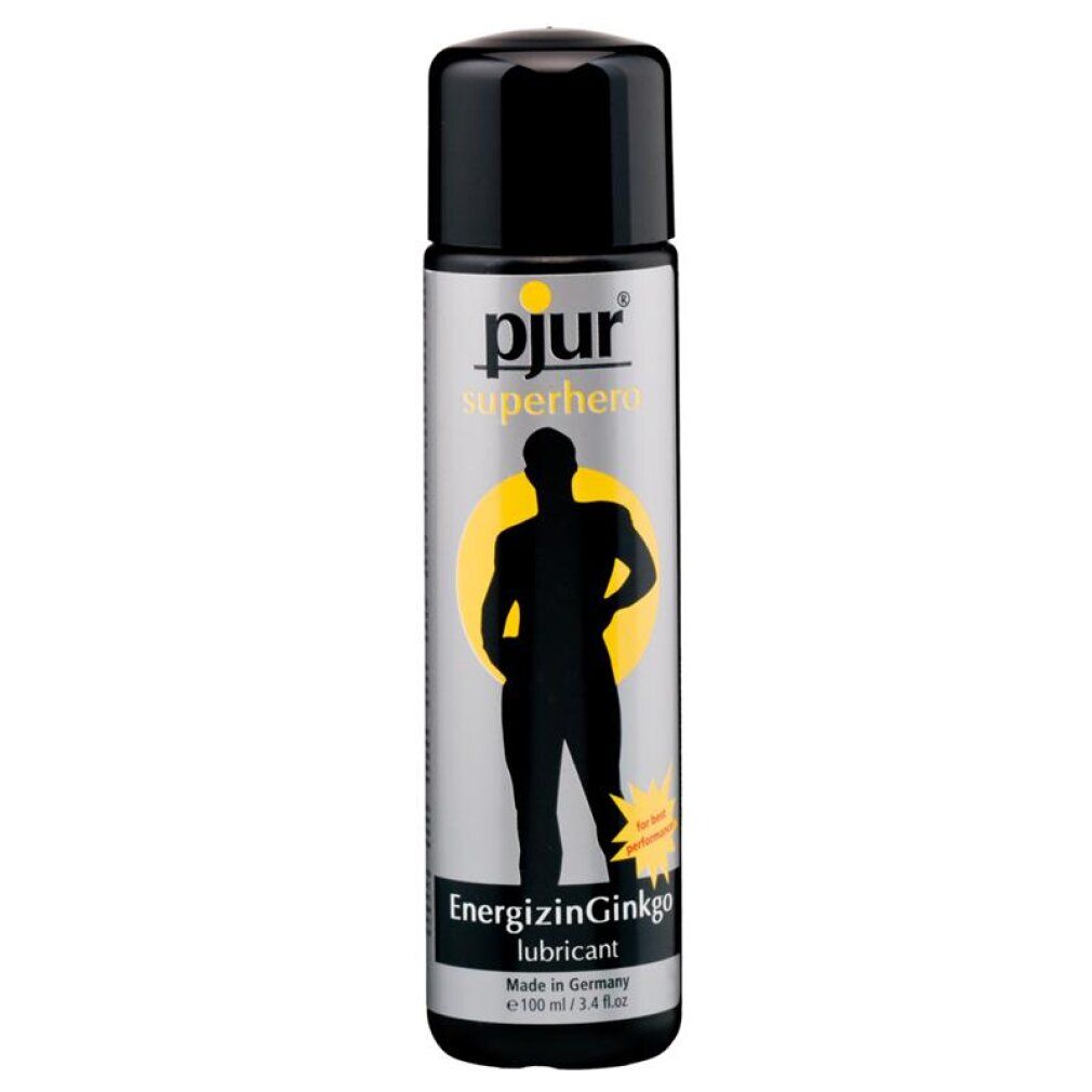 Lubrifiant pjur® SUPERHERO Energizing Ginkgo, flacon de 100ml.