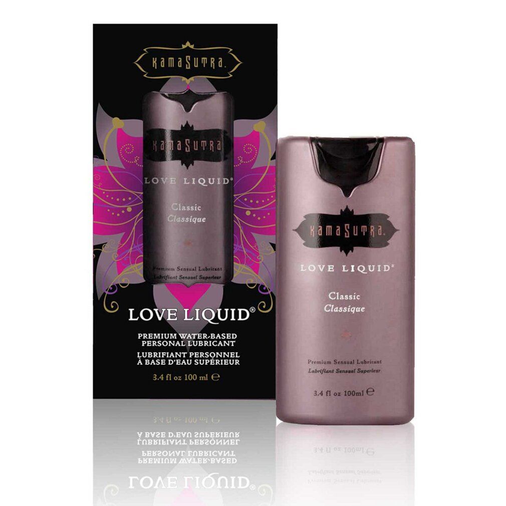 Flasque et emballage Kama Sutra Love Liquid Classic. Lubrifiant à base d'eau.