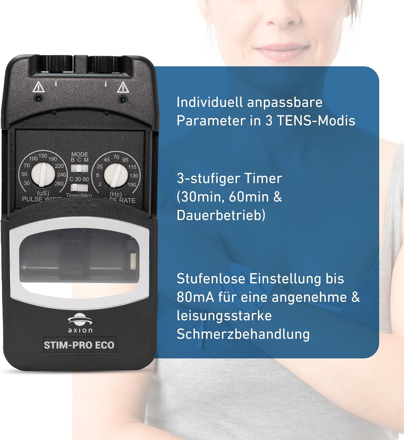 axion® STIM-PRO ECO TENS-apparaat voor pijntherapie