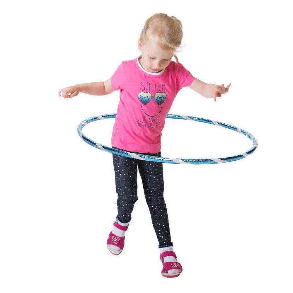 Hoopomania Funny hula hoop enfant | Ø 60 cm | Turquoise-Blanc