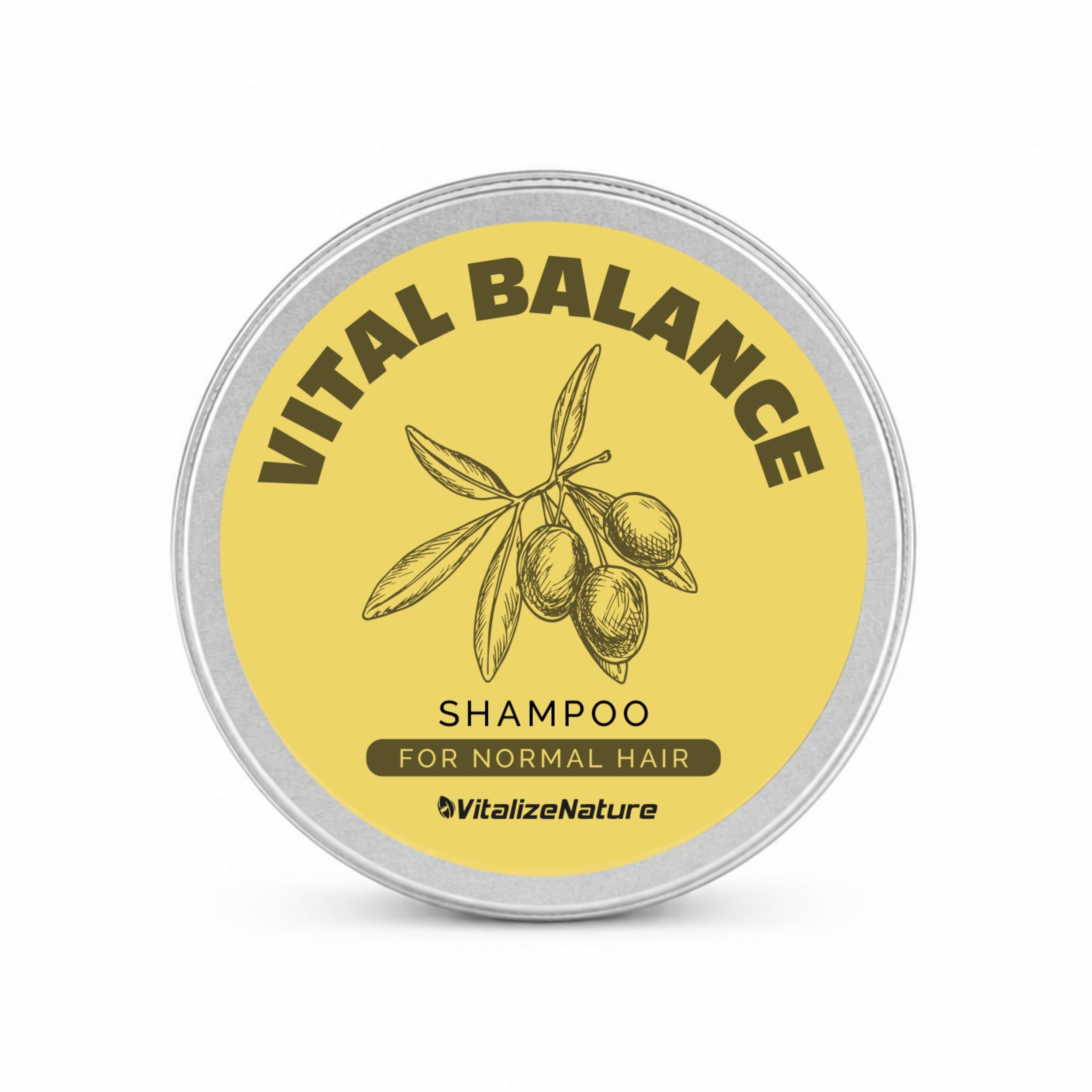 VitalizeNature Vital Balance Barre de Shampooing – Huile d’olive & extraits de plantes