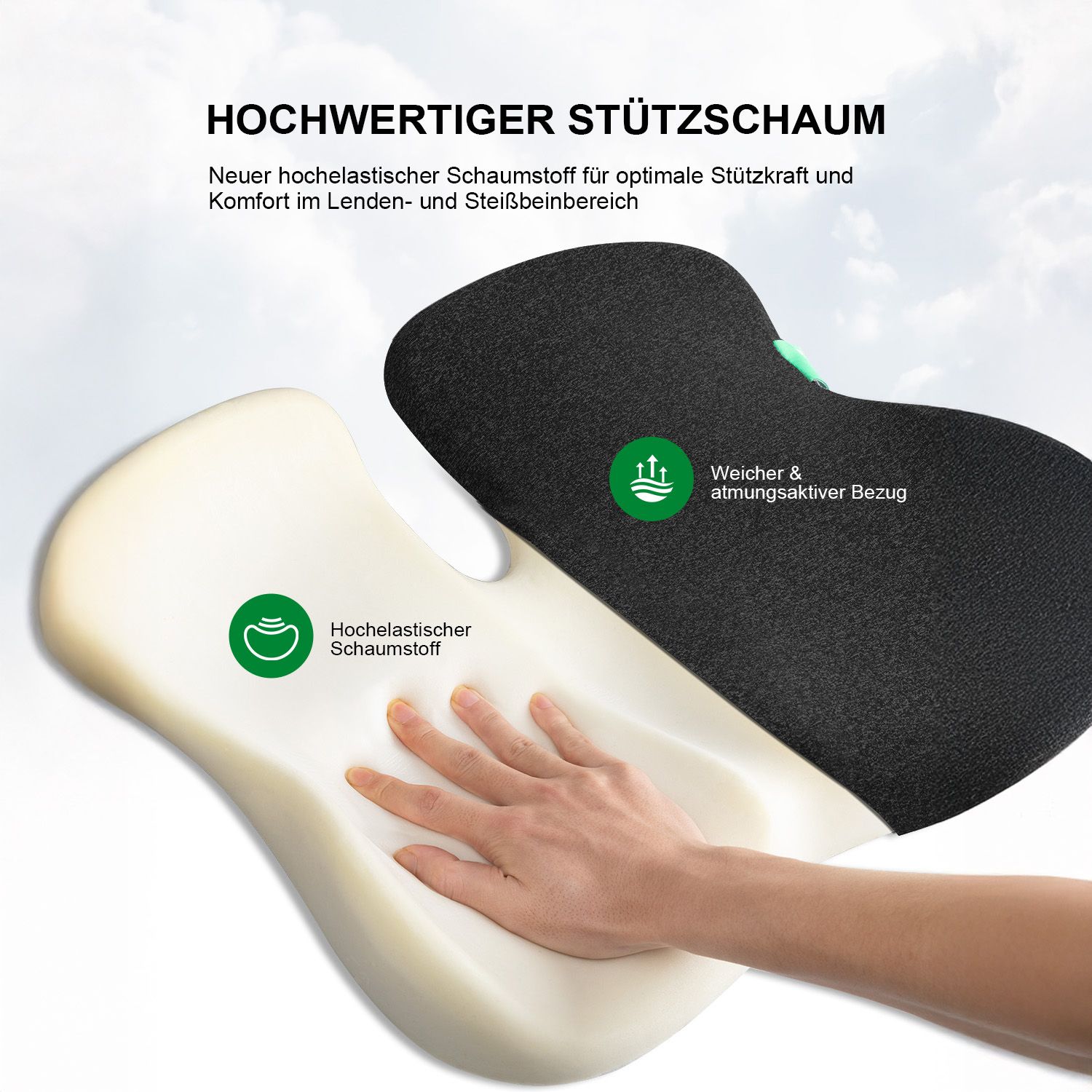 Mousse de soutien de haute qualité et housse respirante du coussin d'assise.