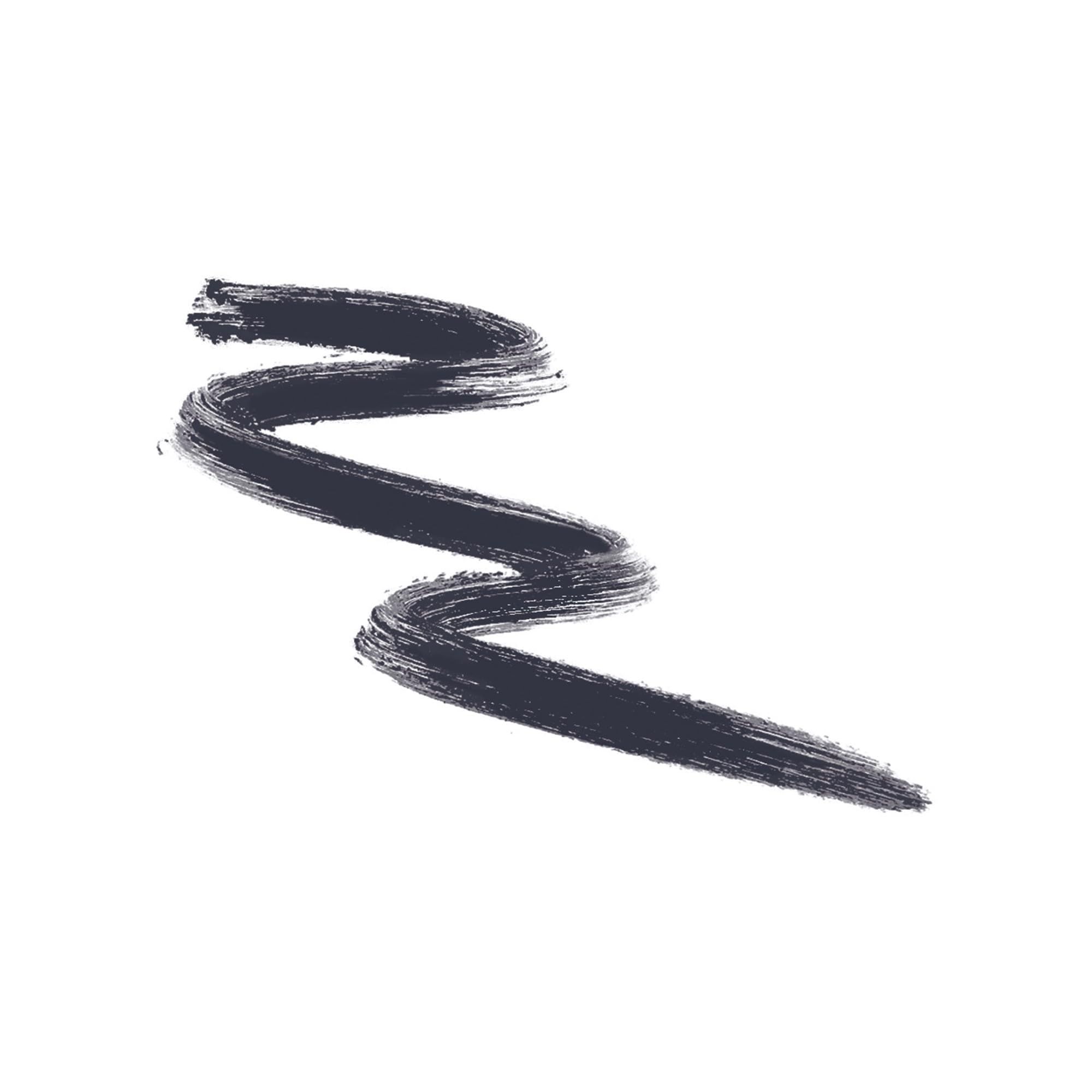 Trait de crayon bleu foncé en forme de vague. Texture visible. Fond blanc.