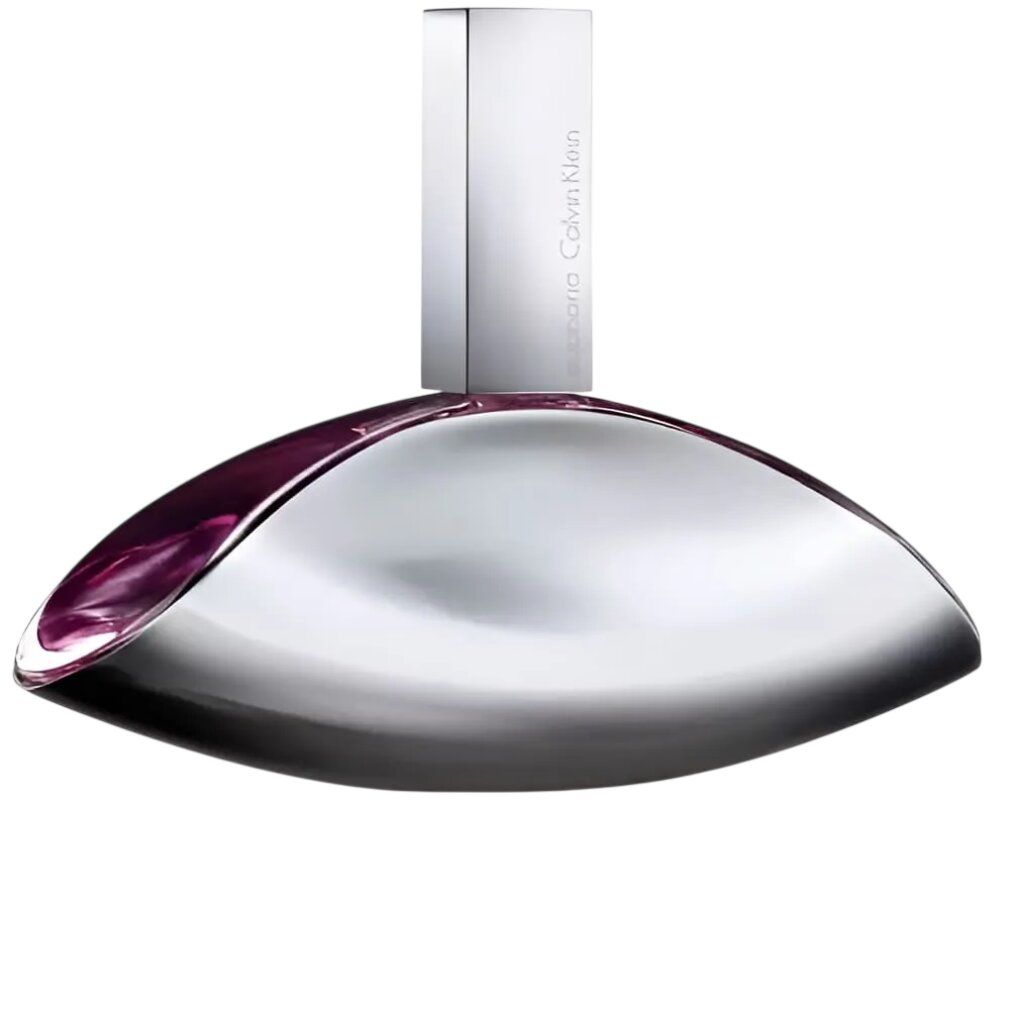 Calvin Klein Euphoria Eau de Parfum flacon met zilveren afwerking en paarse accenten.