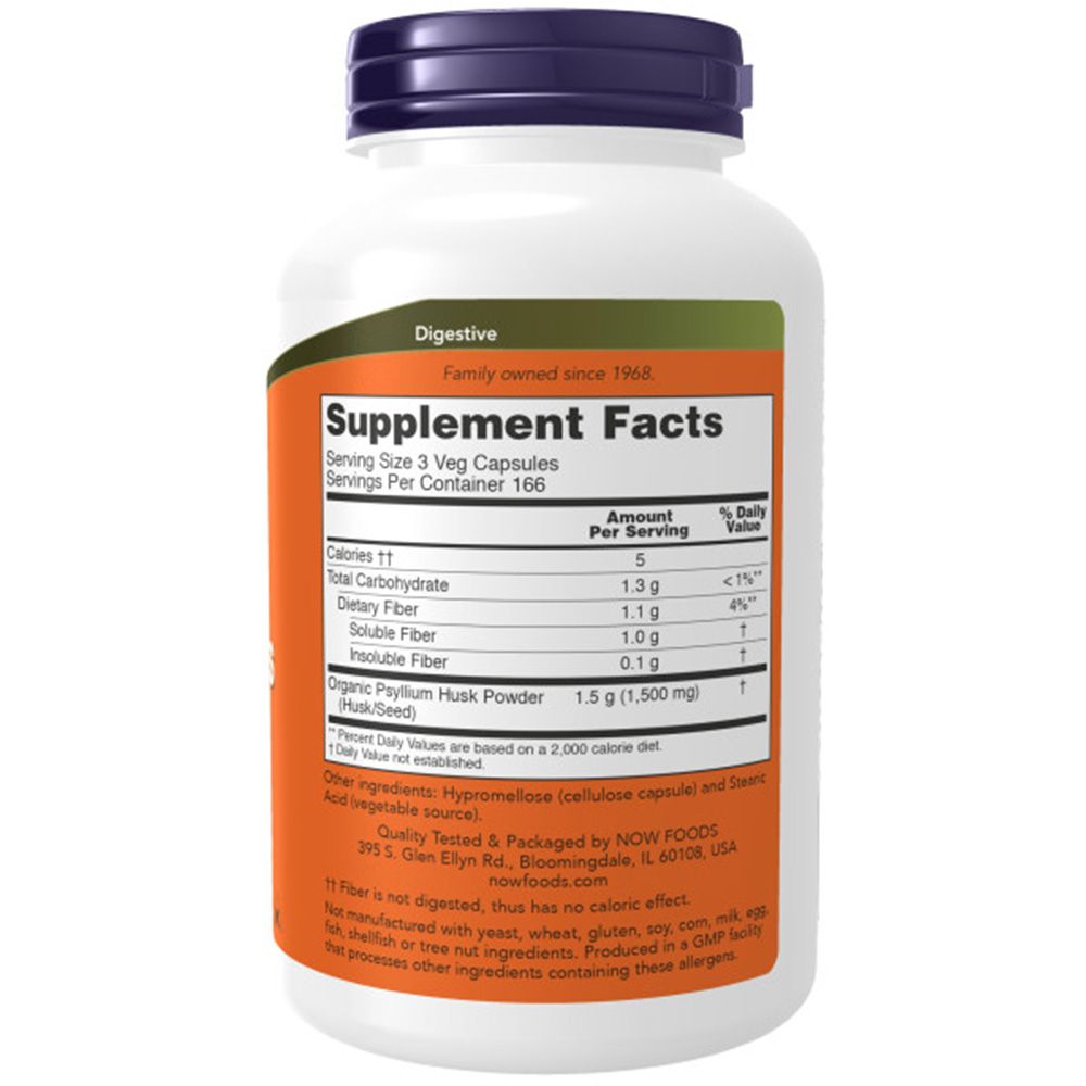 Dos du flacon. Étiquette orange avec informations nutritionnelles et ingrédients. Contient des informations.
