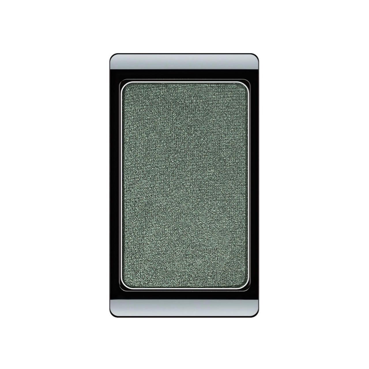 Artdeco Lidschatten Duochrome. Rechthoekig groen oogschaduwpalet in zwarte lijst. Zilveren accenten.