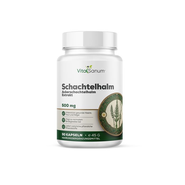 Witte fles met schroefdop. Etiket met productnaam, logo en informatie. 90 capsules, 45 g.