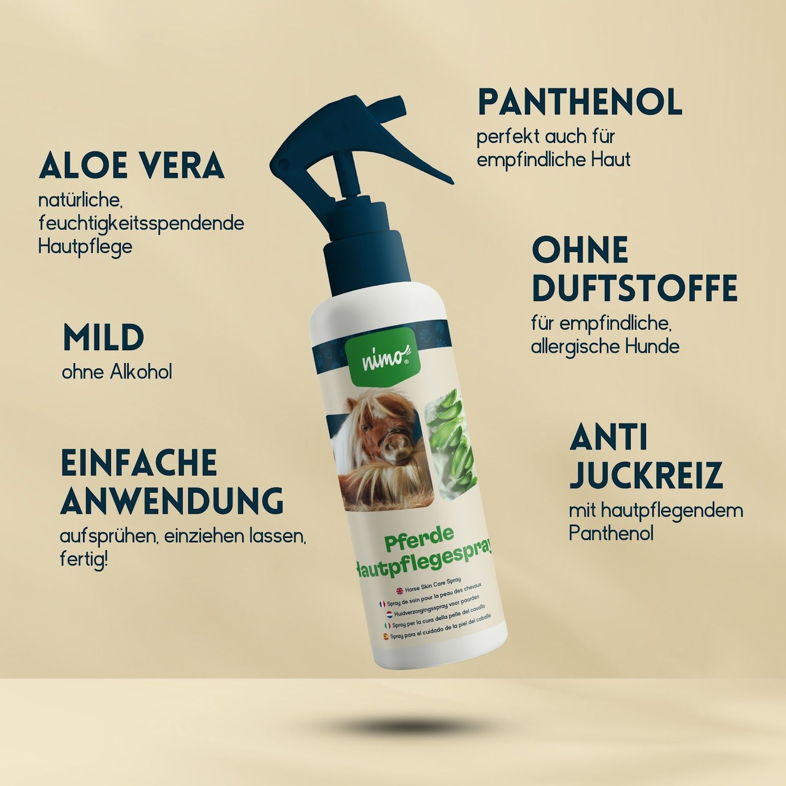 nimo® spray de soin pour la peau des chevaux