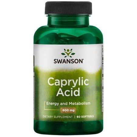 Groene fles met Caprylic Acid softgels, 60 stuks.