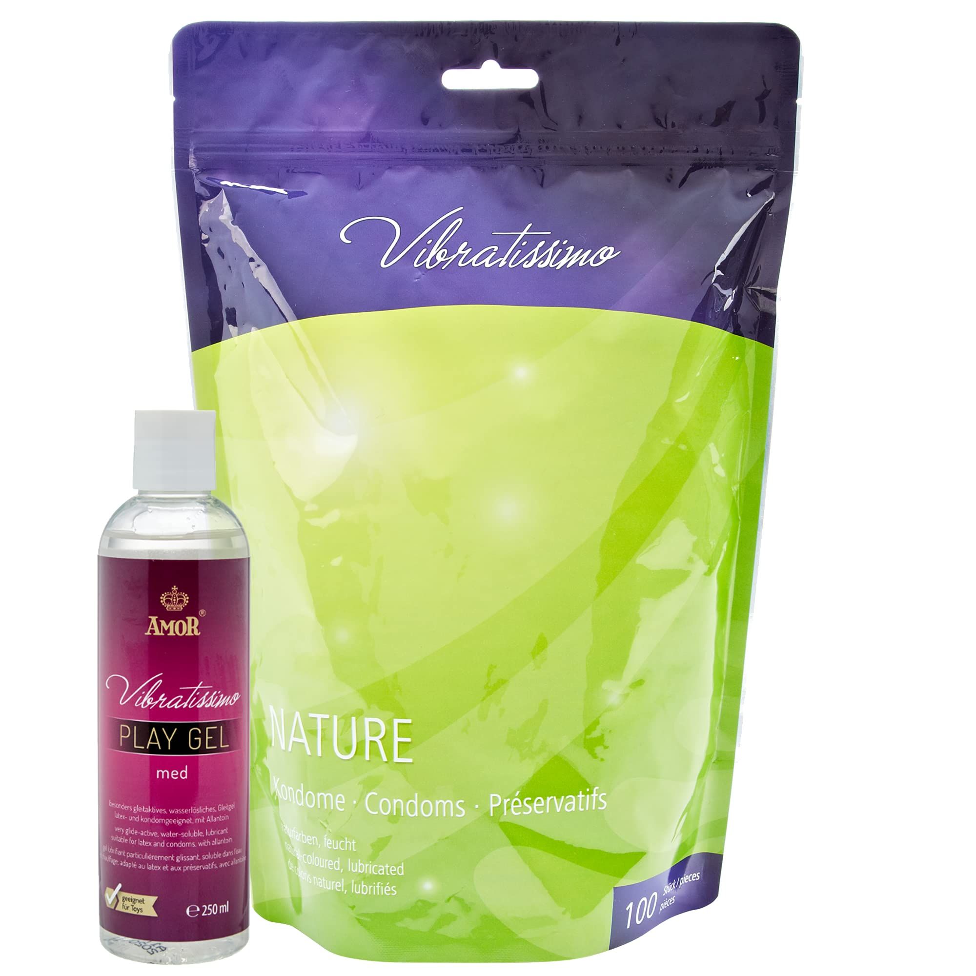 Vibratissimo Préservatifs Nature + Play Gel Set