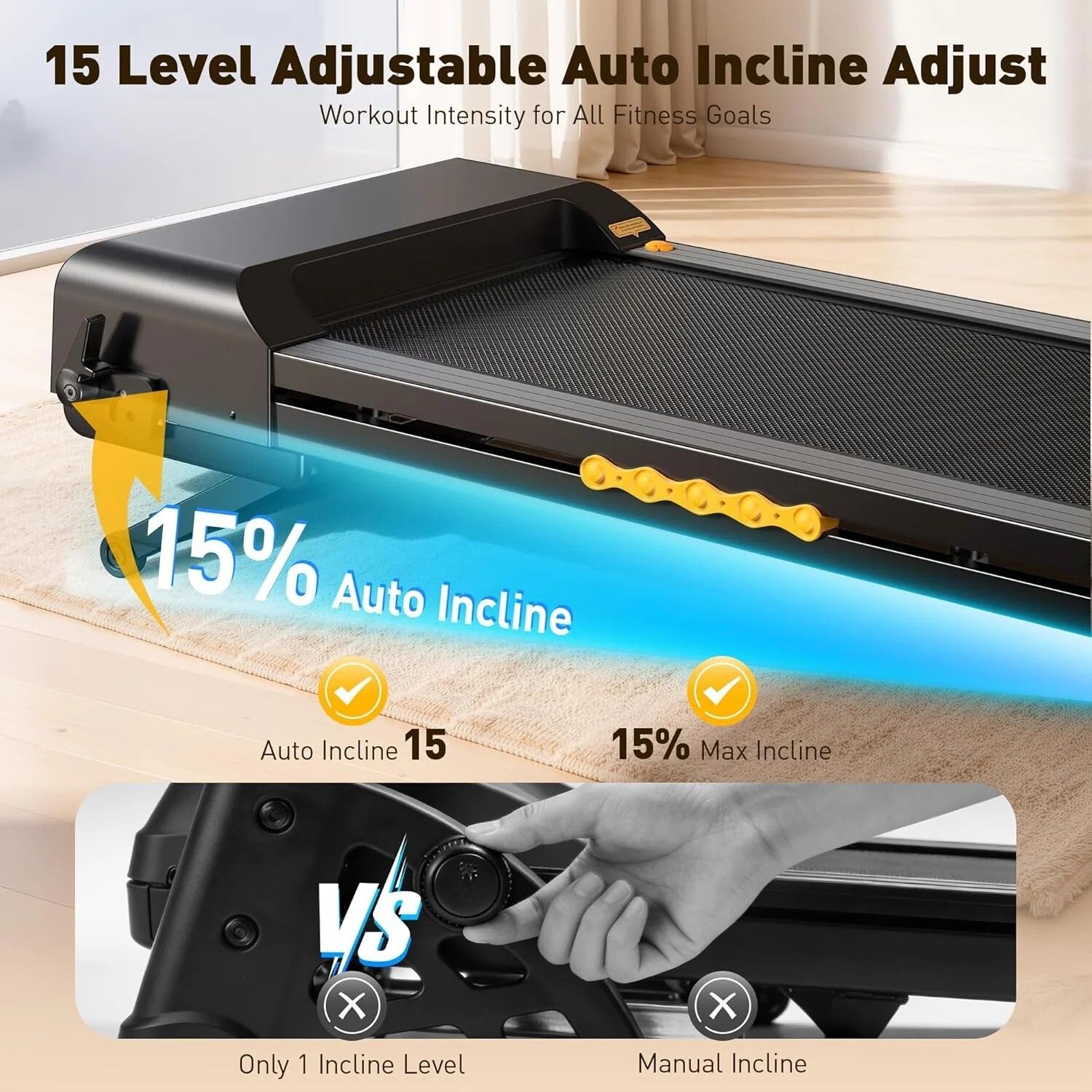 JAGJOG JT60 Tapis de course pliable pour la maison, 3,5 CV, 14 km/h