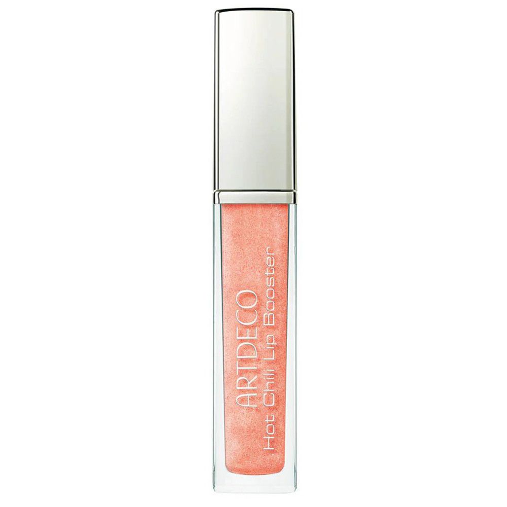 Artdeco Hot Chili Lip Booster dans un flacon en verre avec un bouchon argenté. Texte : Hot Chili Lip Booster, Artdeco.