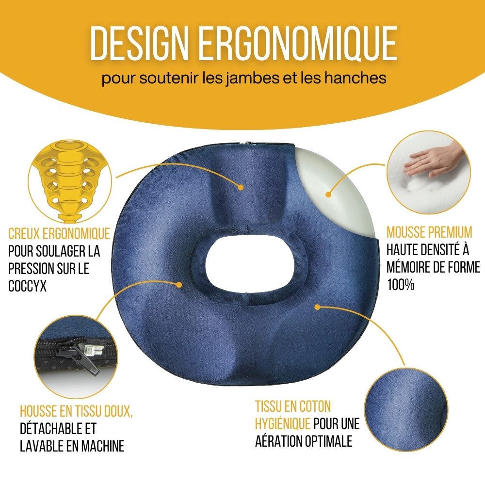 INPHYSIO Coussin coccyx en donut, soulagement de pression