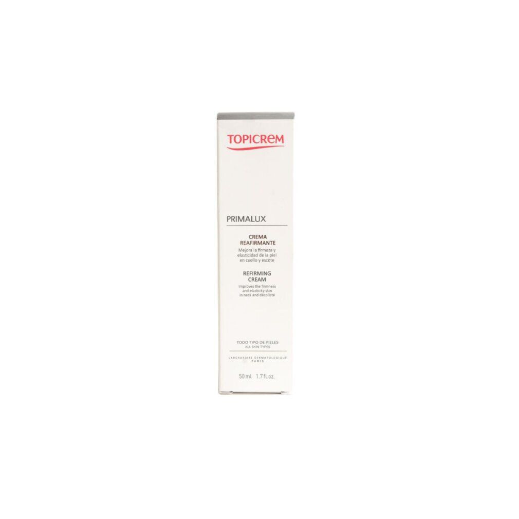 Boîte blanche étroite avec TOPICREM et PRIMALUX. Texte: Crema Rinfrescante. 50 ml.