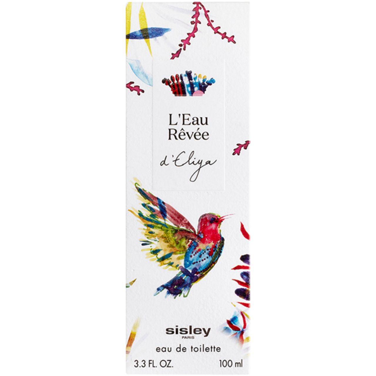 Sisley L'Eau Rêvée d'Eliya Eau de Toilette 100ml packaging with hummingbird illustration.