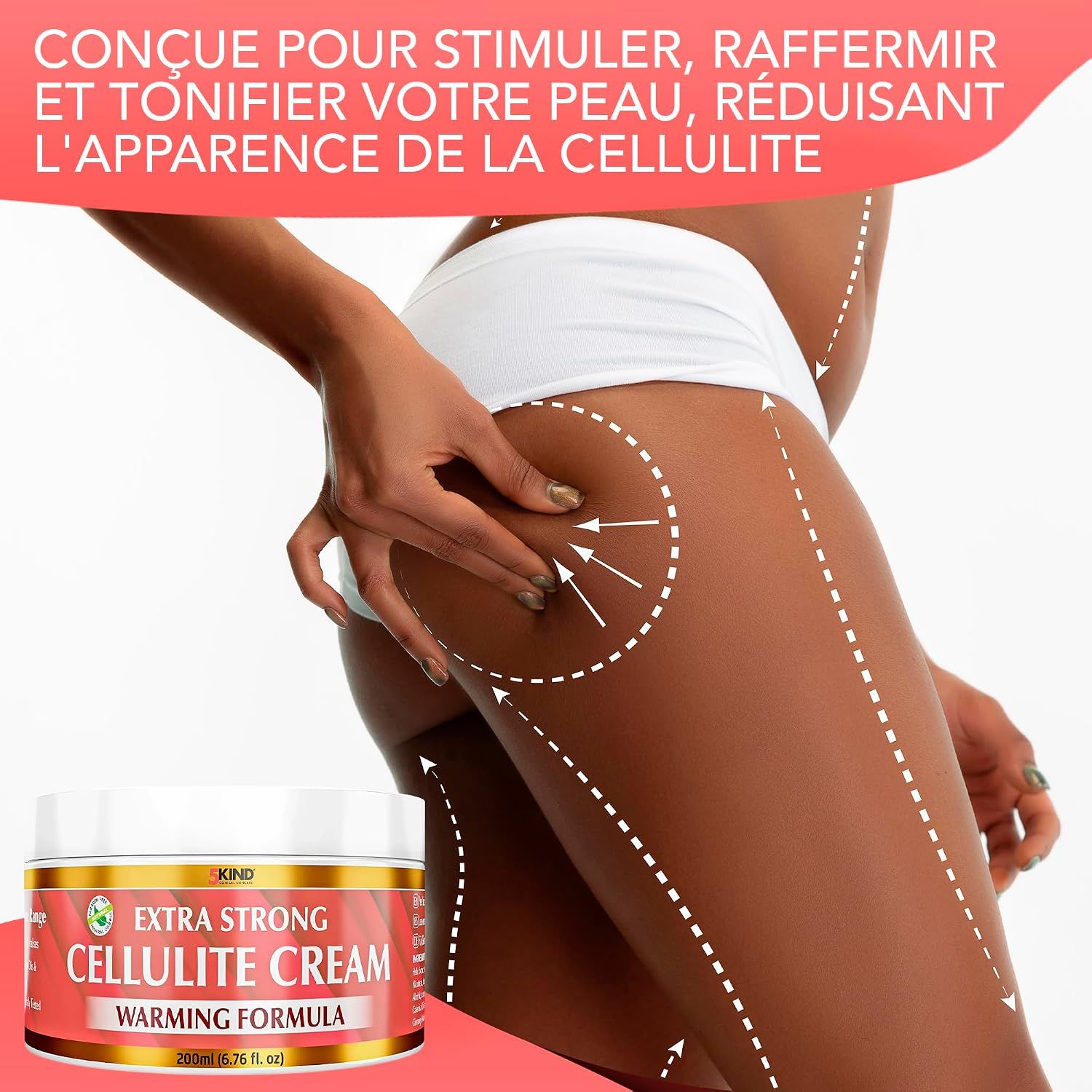 Un pot de "Extra Strong Cellulite Cream Warming Formula" de 200ml.