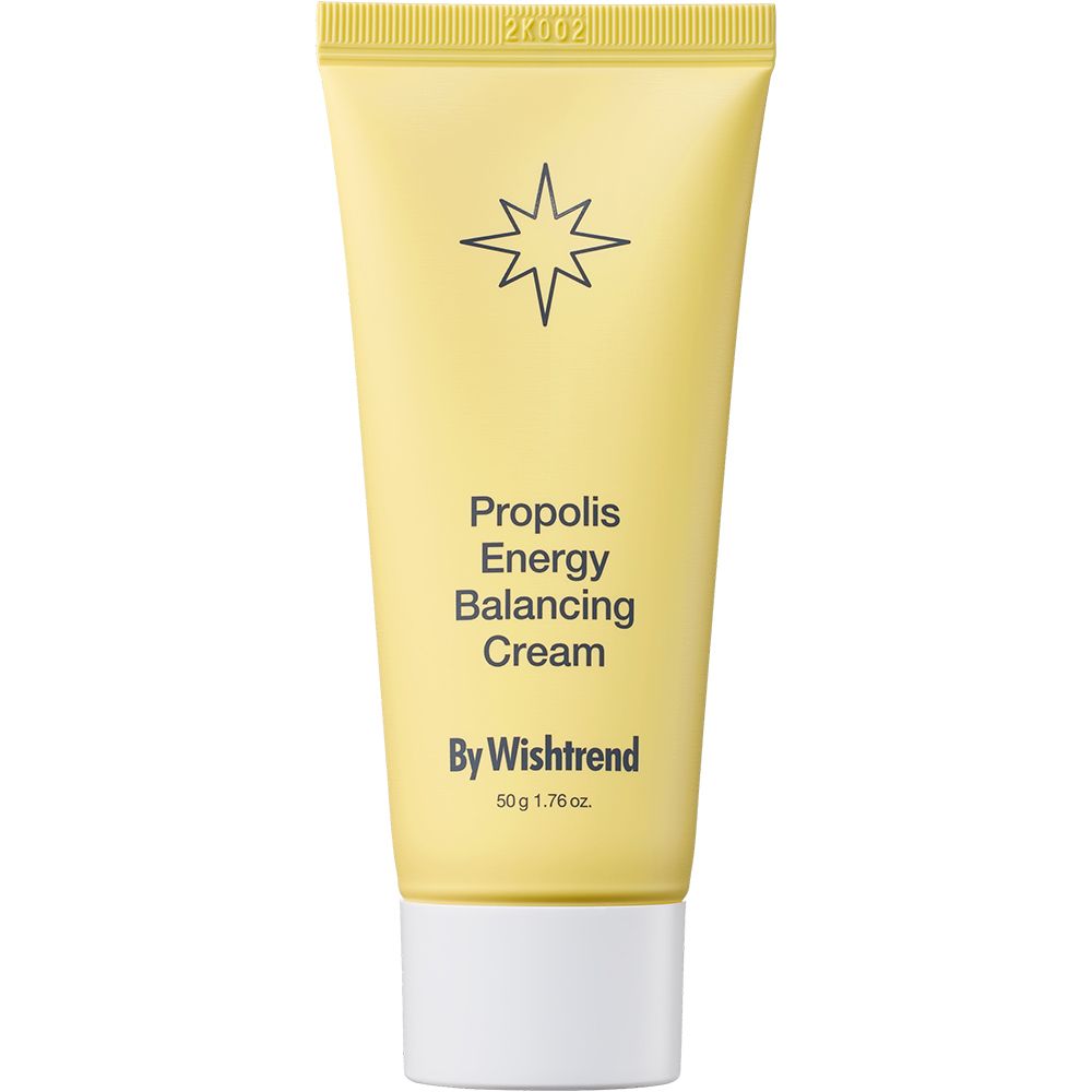 Gele tube met By Wishtrend Propolis Energy Balancing Cream, 50g.