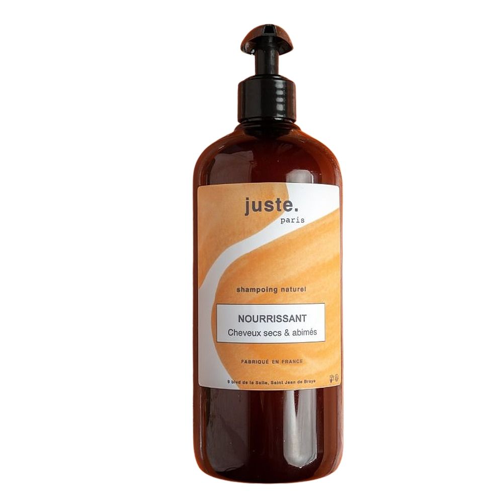 Flacon pompe, shampooing pour cheveux secs.