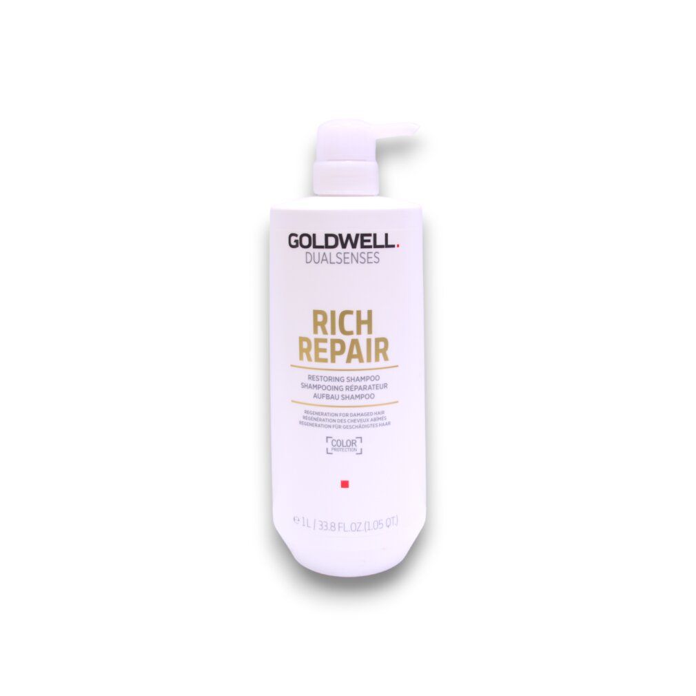 Goldwell Dualsenses Rich Repair Shampoo, 1L fles met pompdispenser.