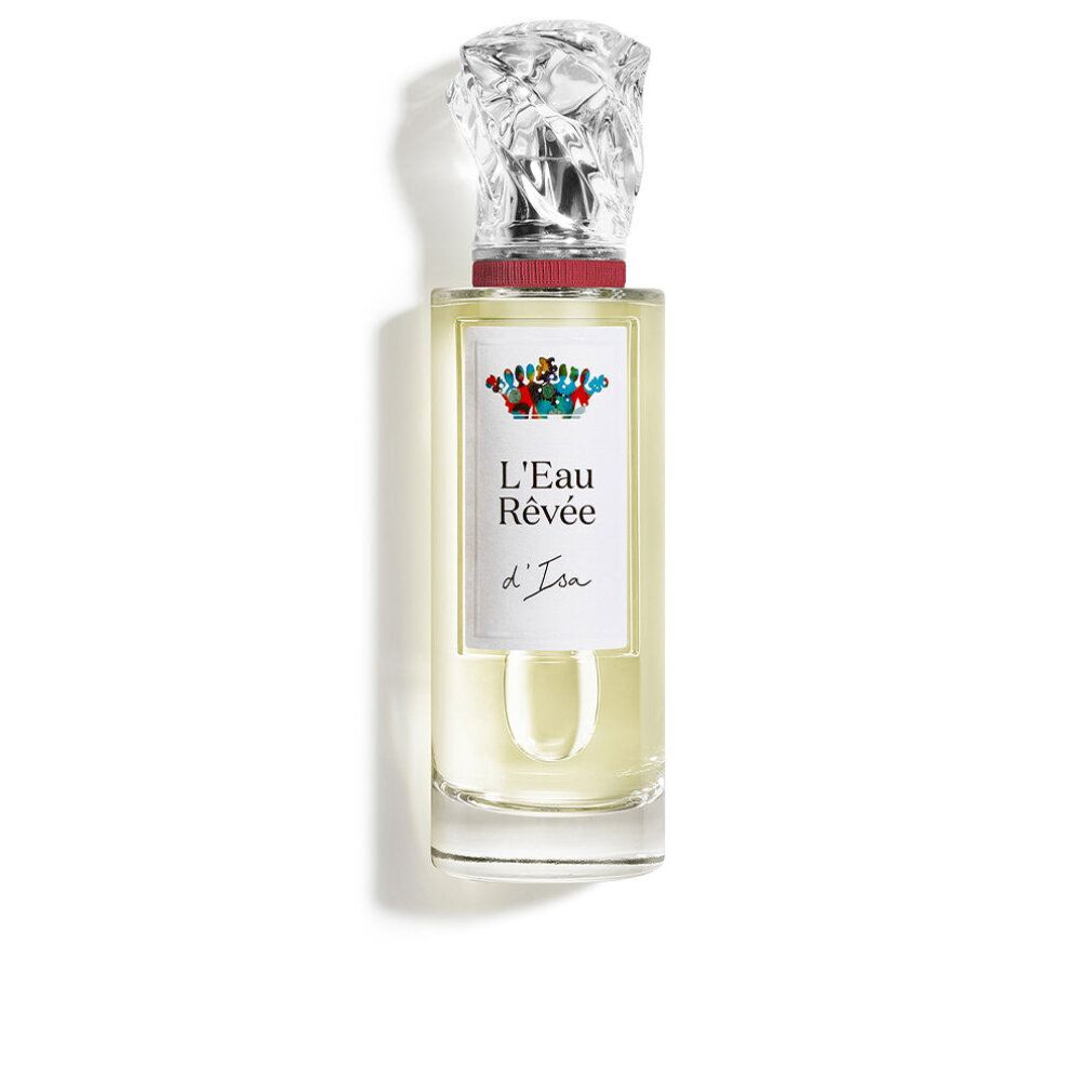 Sisley L'Eau Rêvée d'Isa Eau de Toilette fles met transparante, getextureerde dop en rode ring.