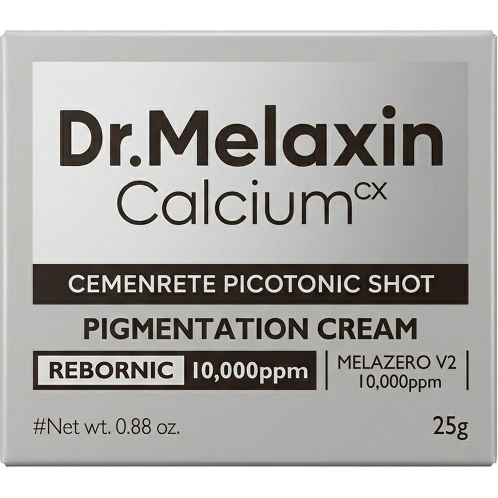 Verpakking van Dr.Melaxin Calcium CX Pigmentation Cream, nettogewicht 25g.