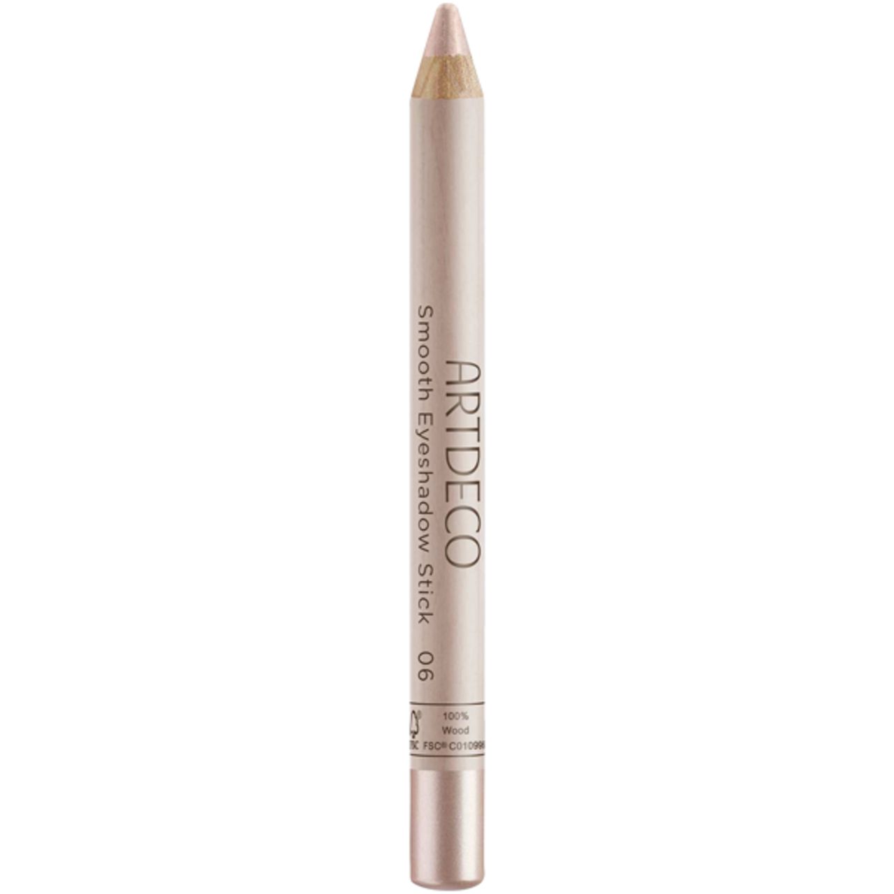 Artdeco Smooth Eyeshadow Stick 06. Beige potlood met gouden punt. Productnaam en merk duidelijk zichtbaar.