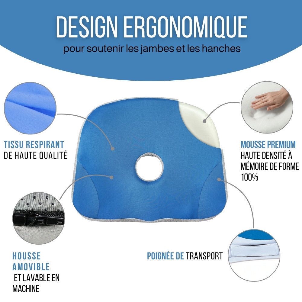 INPHYSIO Coussin de siège ergonomique, mousse mémoire