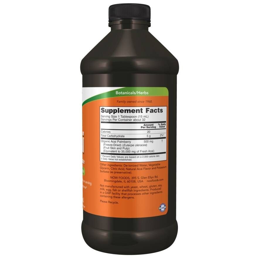Dos de la bouteille. Étiquette avec informations nutritionnelles et ingrédients. "Botanicals/Herbs" et "Supplement Facts" visibles.