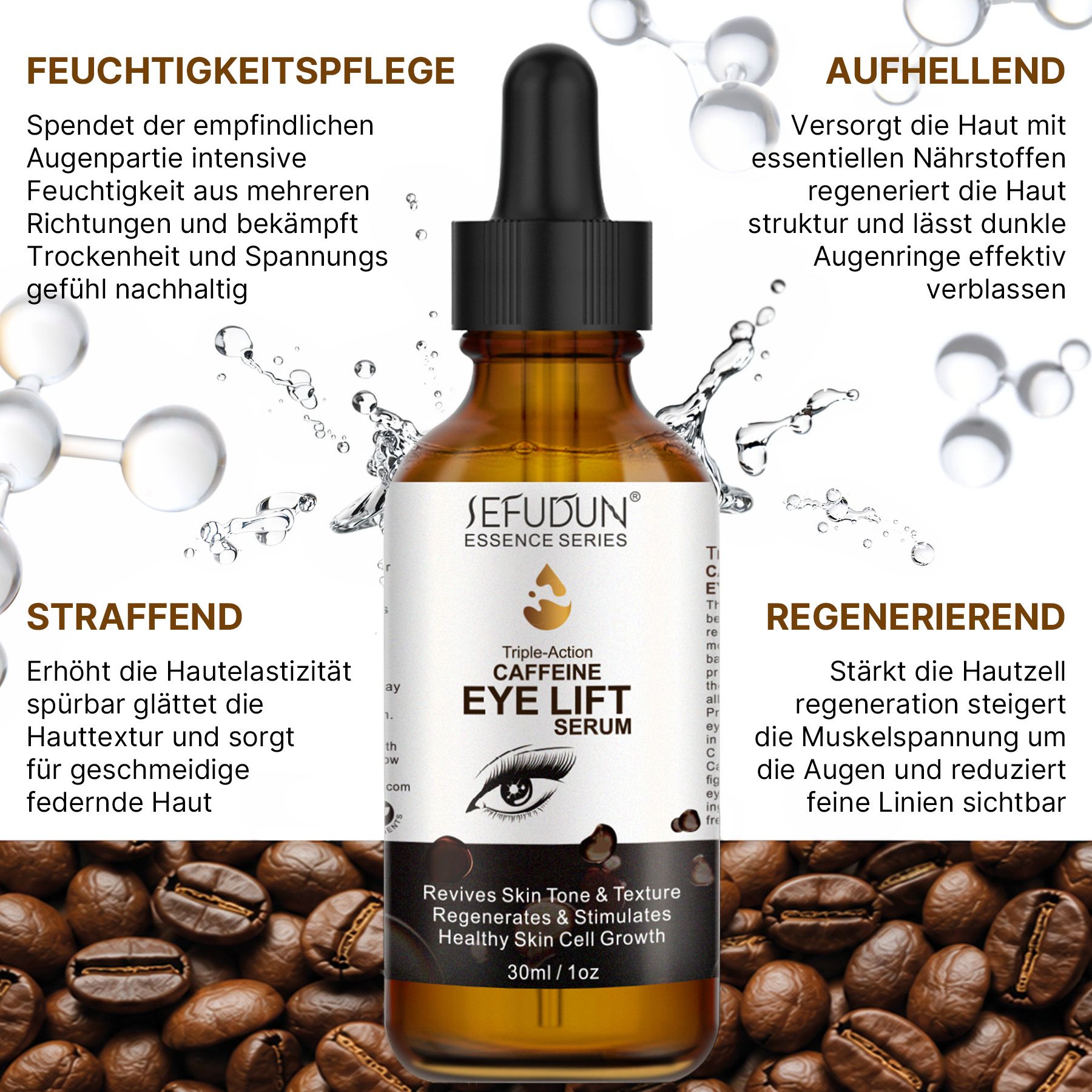 ALIVER oogserum met cafeïne collageen hyaluronzuur