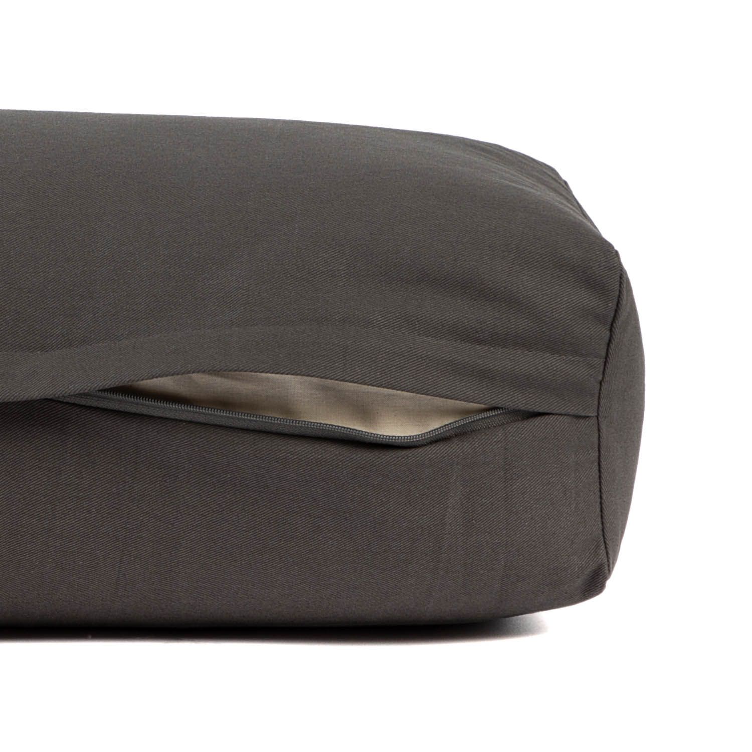 bodhi Salamba (rectangulaire) yoga bolster ECO, coques d'épeautre anthracite