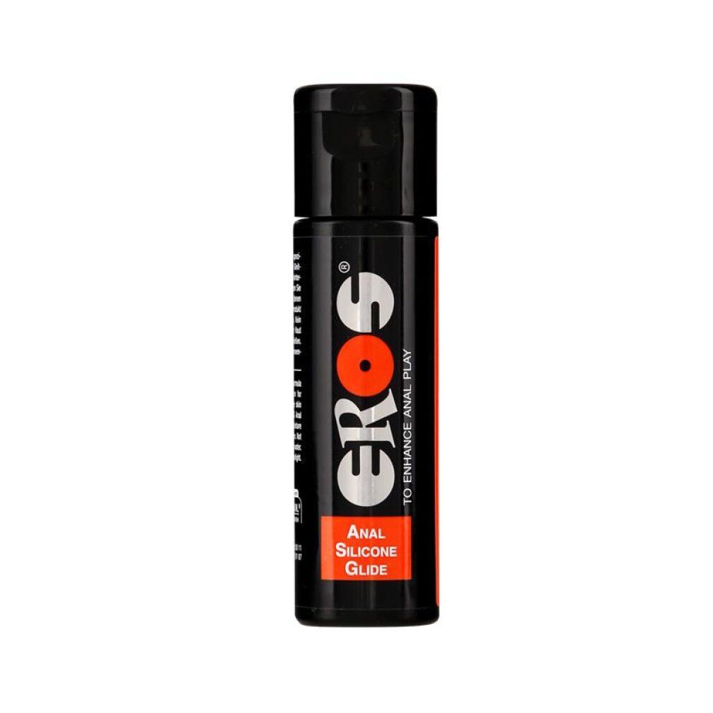 Flacon noir avec EROS Anal Silicone Glide. Contient 118ml.