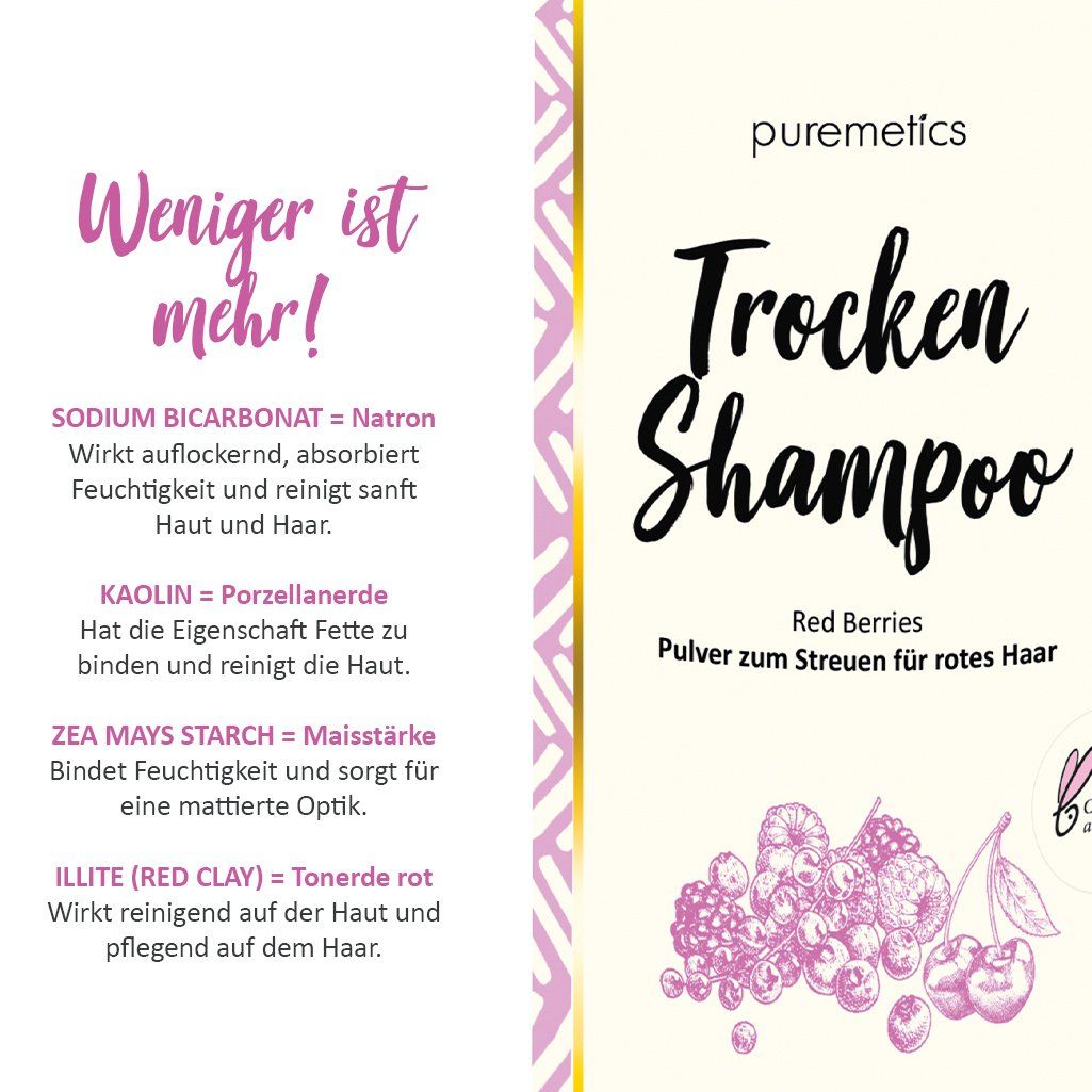 puremetics - Droogshampoo "Red Berries" (voor rood haar)