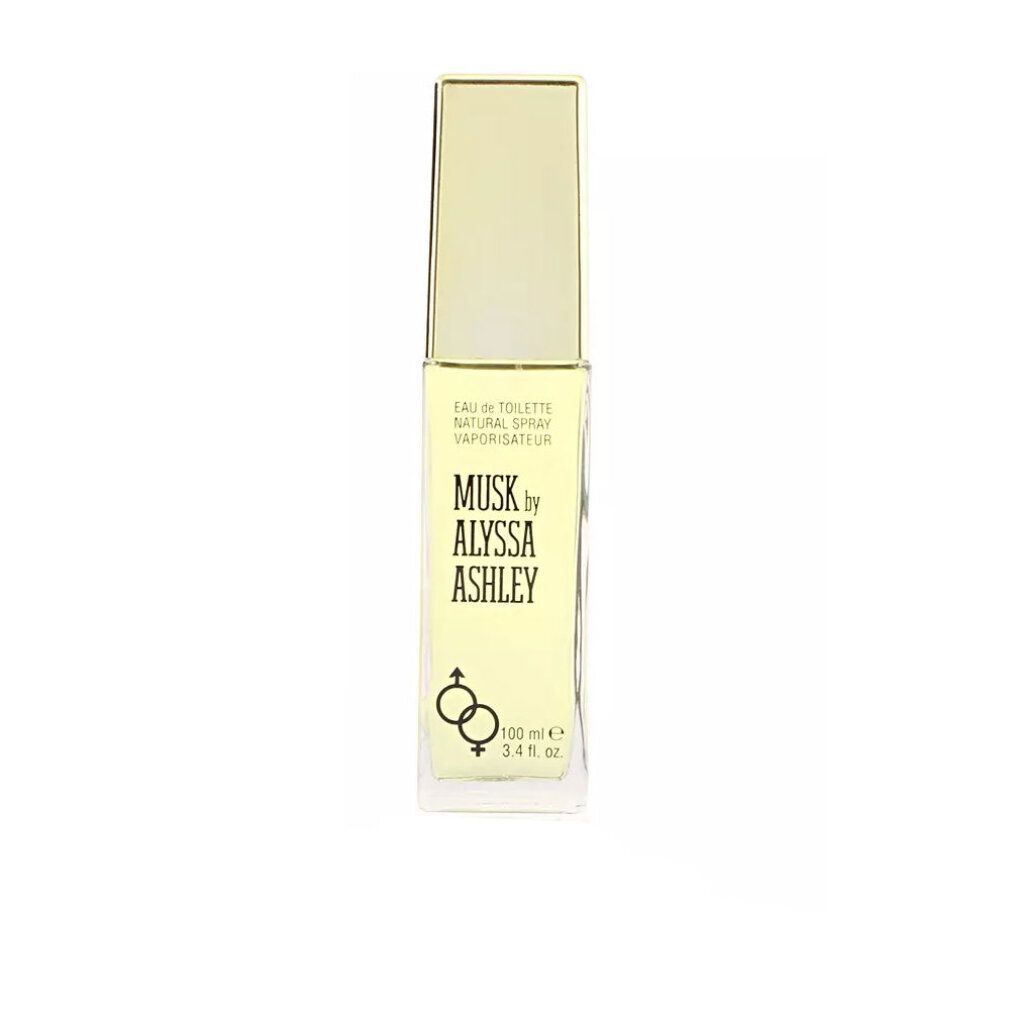 Alyssa Ashley Musk Eau de Toilette flacon op witte achtergrond.