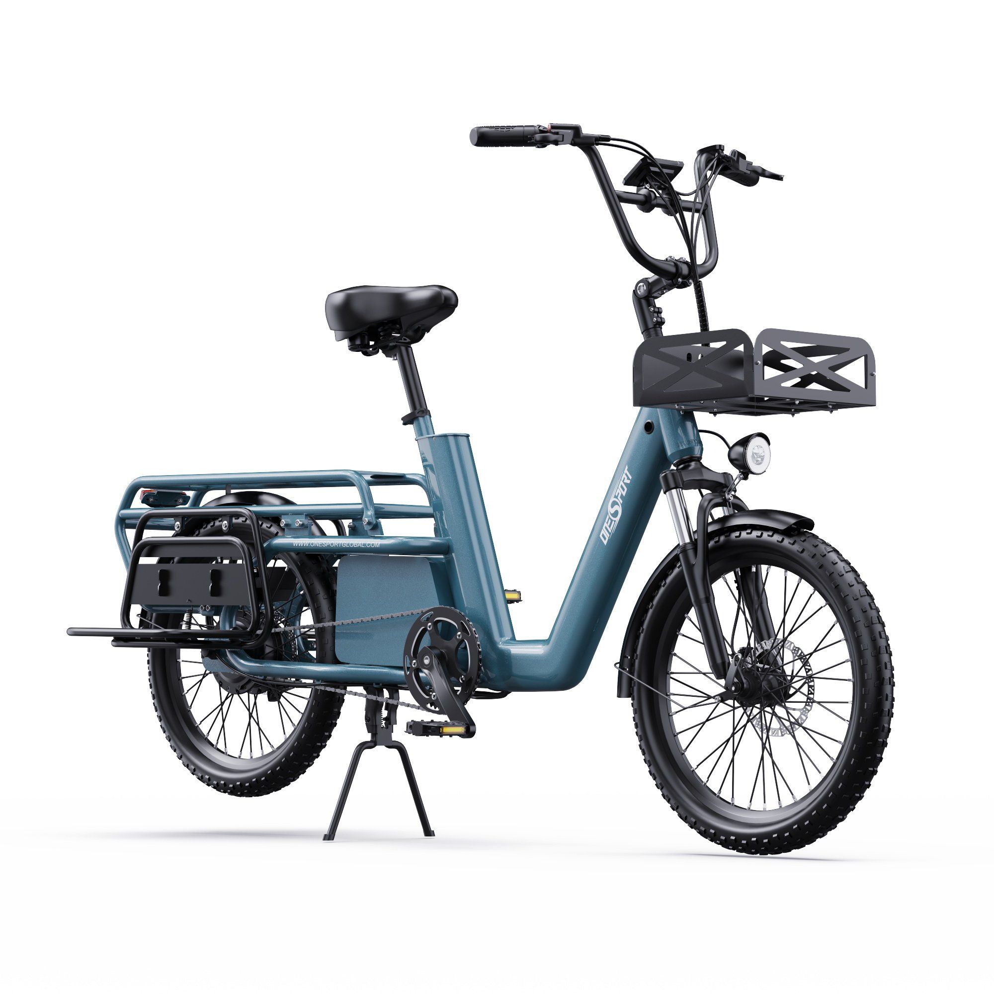 ONESPORT OT01 Vélo cargo électrique Longtail, moteur 650 W, batterie 48 V 27 Ah