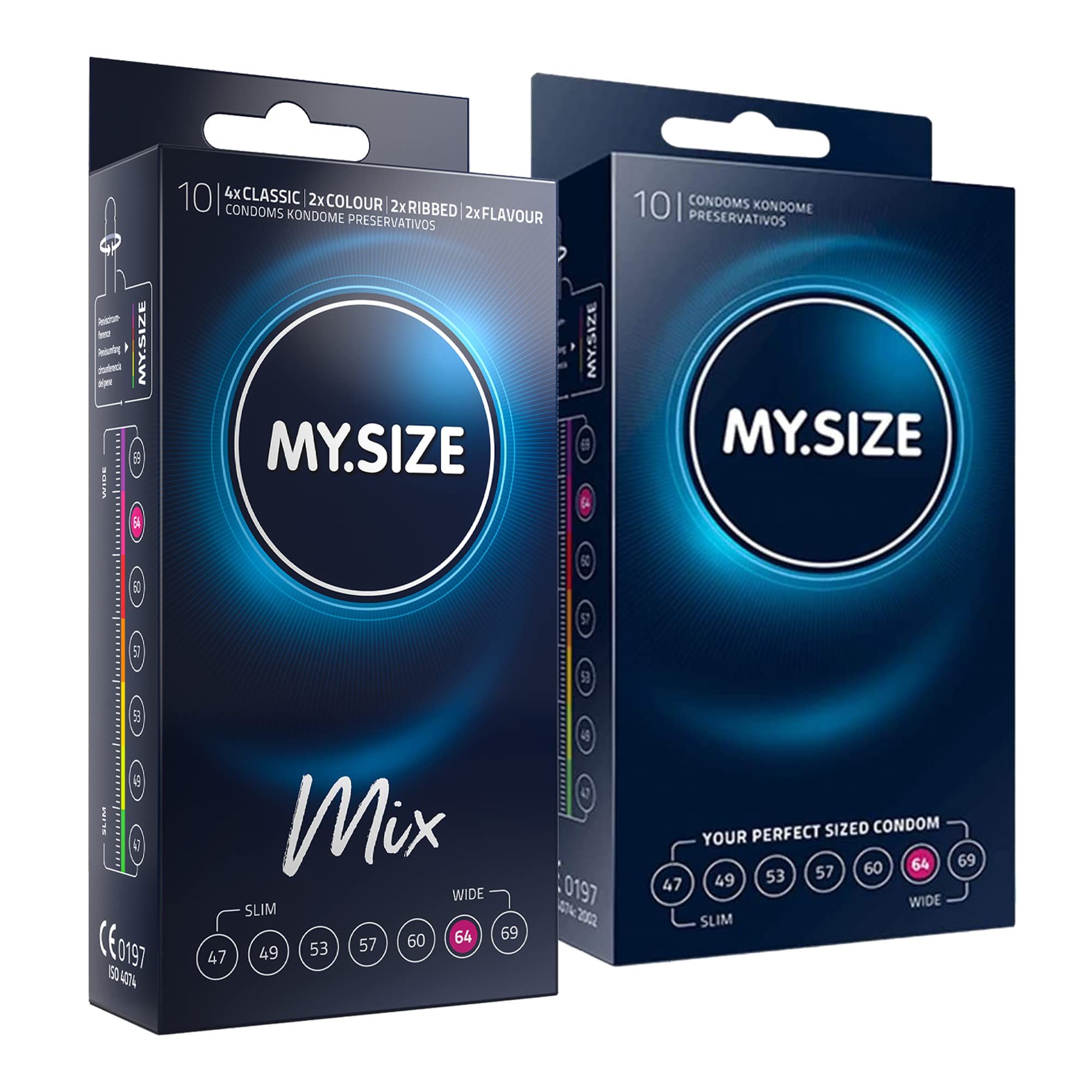 MY.SIZE Mix Préservatif Set Taille 6 64mm