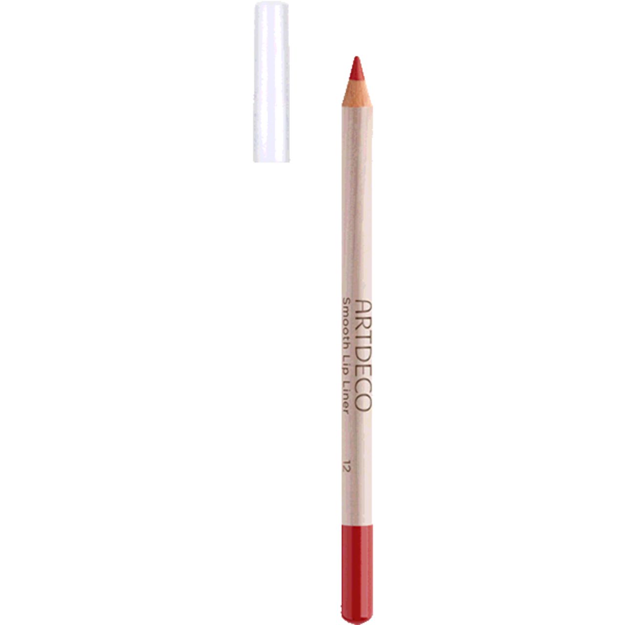 Lipliner met dop. Houten schacht, rode punt. Opschrift: Artdeco Smooth Lip Liner.